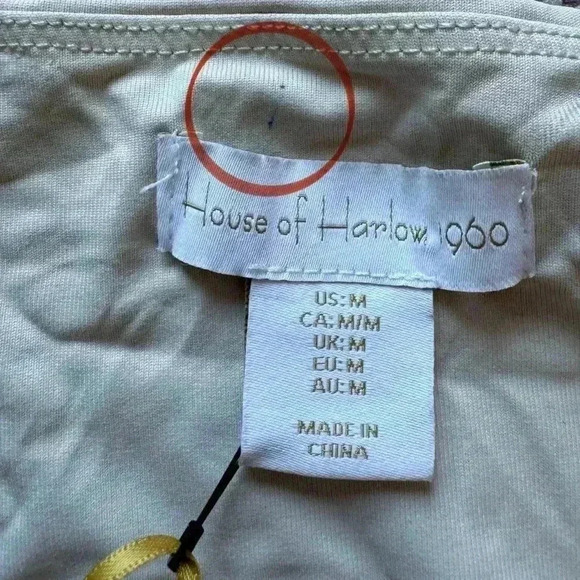 NWT Women's House of Harlow Cream Thong Short Sleeve Bodysuit Size Medium - Picture 8 of 8